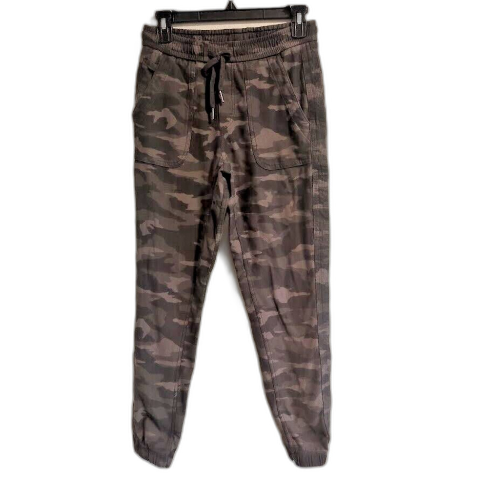 ATHLETA WOMEN'S 0 BLACK OLIVE GREEN ELASTIC WAIST CAMO FARALLON JOGGER PANTS